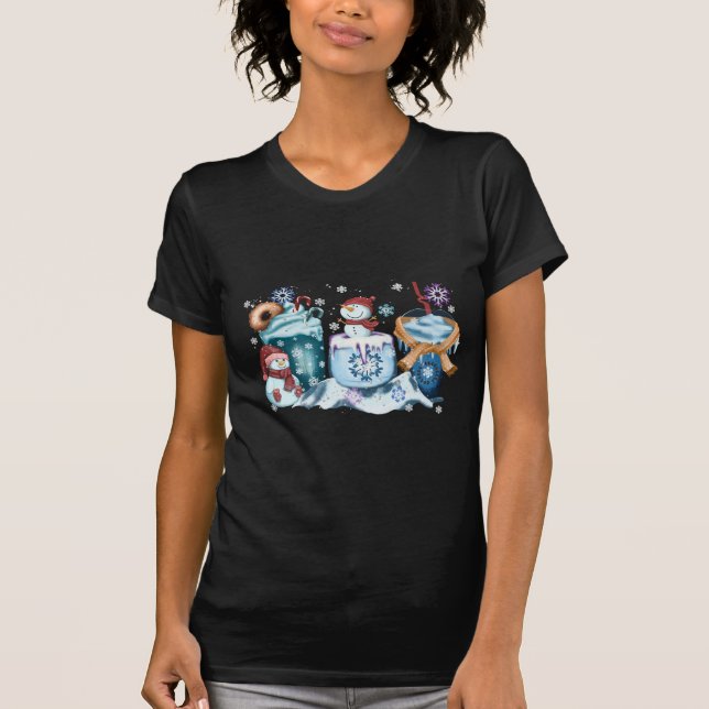 Snowman Coffee Short Sleeve Shirts (Front)