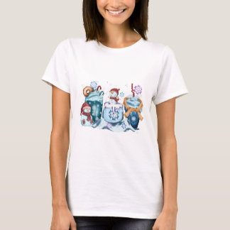 Snowman Coffee Short Sleeve Shirts