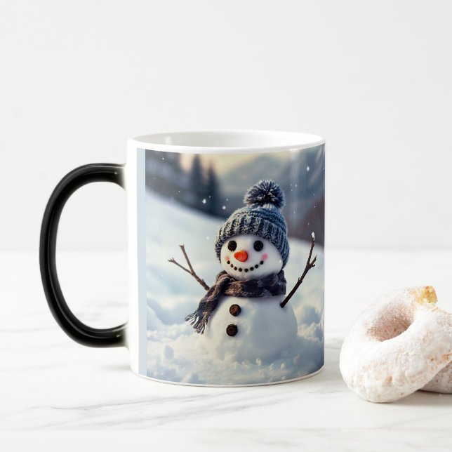 Snowman  color morph mug  (With Donut)