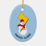 Snowman Colorguard Ceramic Ornament