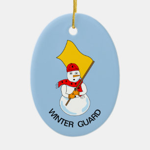 Snowman Colorguard Ceramic Ornament