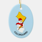 Snowman Colorguard Ceramic Ornament