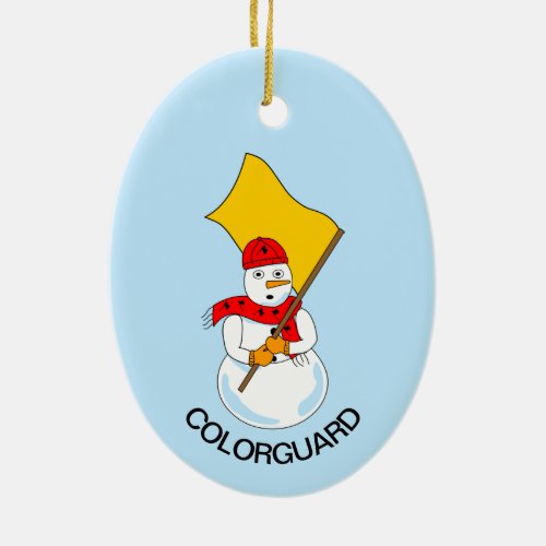 Snowman Colorguard Ceramic Ornament