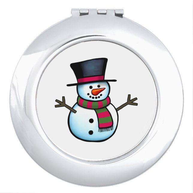 Snowman Compact Mirror (Front)