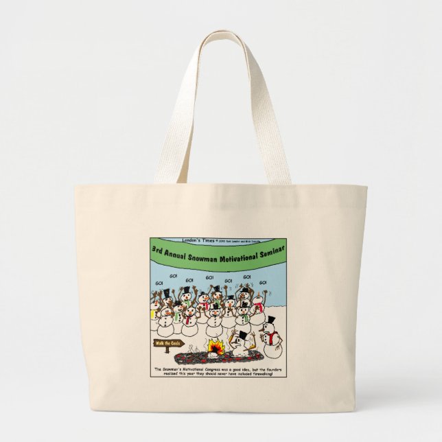 Snowman Convention Funny Christmas Gifts & Tees Large Tote Bag (Front)