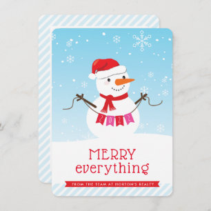 SNOWMAN CORPORATE HOLIDAY cute snow business Invitation