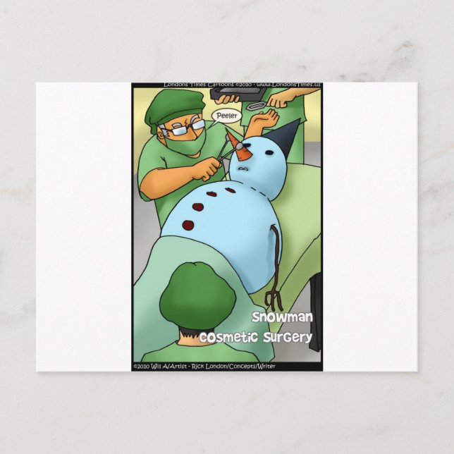 Snowman Cosmetic Surgery Funny Gifts Tees Cards (Front)