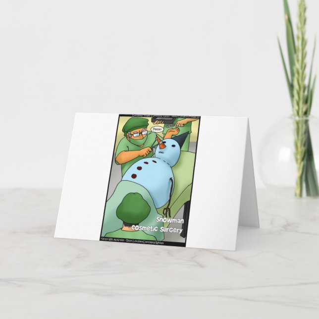 Snowman Cosmetic Surgery Funny Gifts Tees Cards (Front)