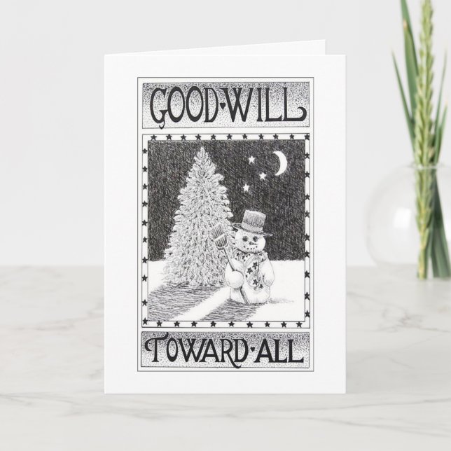 Snowman Country Christmas scene Card (Front)
