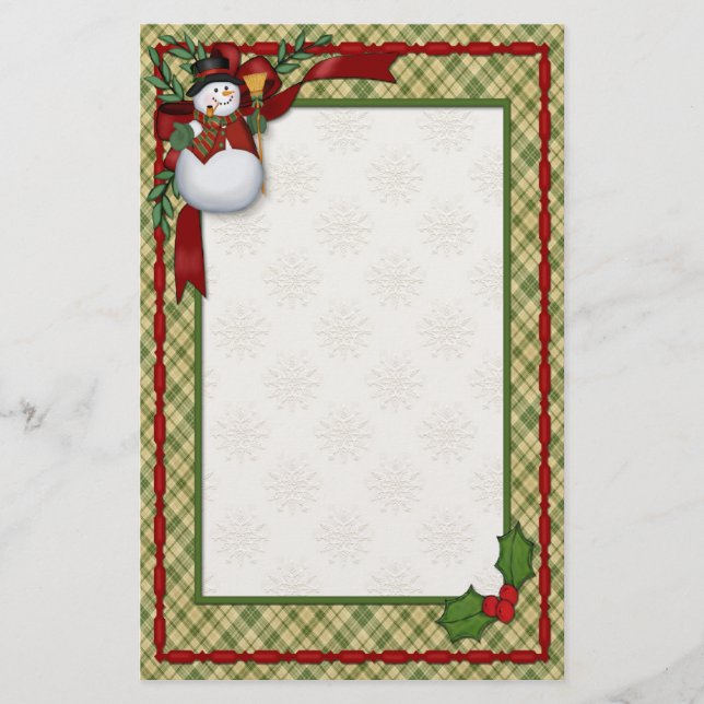 Snowman Country Christmas Stationery (Front)