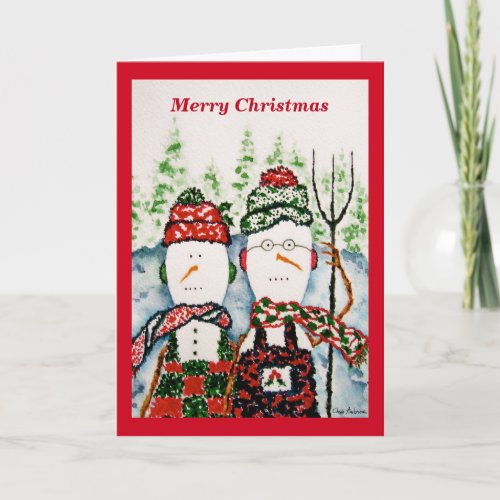 Snowman Couple Christmas Card
