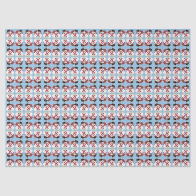Snowman Couple, First Christmas Tissue Paper (Front)