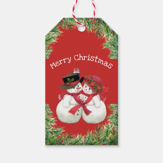 Snowman Couple Gift Tags (Front)