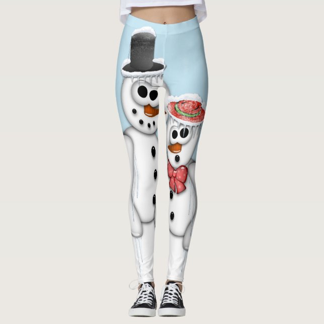 Snowman Couple Leggings (Front)