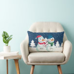 Snowman Couple Personalized Names Christmas Custom Lumbar Pillow<br><div class="desc">Snowman Couple Personalized Names Christmas Custom Lumbar Pillow. Cute couples snowman family custom personalized names decorative Christmas throw pillow. Makes the perfect Christmas gift and holiday decor for winter.</div>