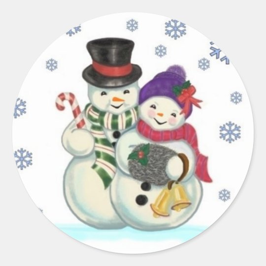 Snowman couple sticker
