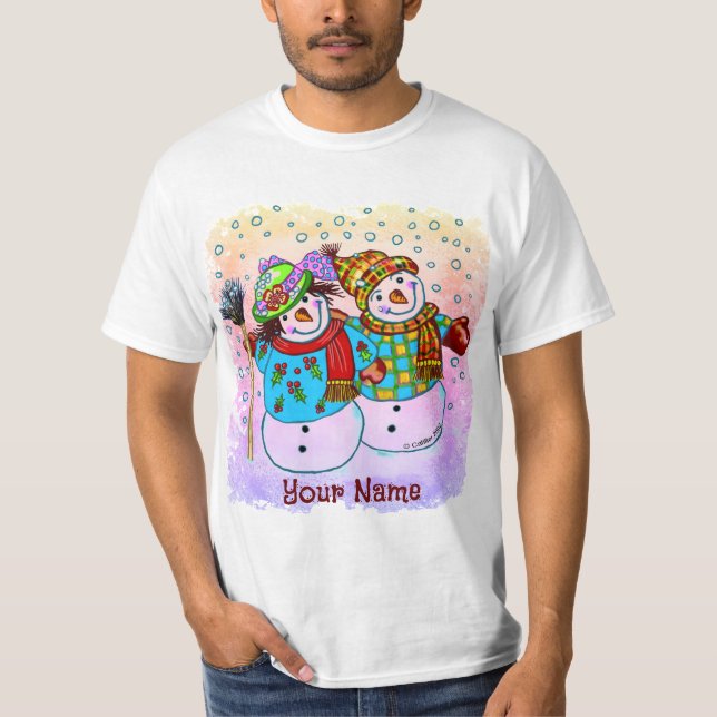 Snowman Couple  t-shirts (Front)