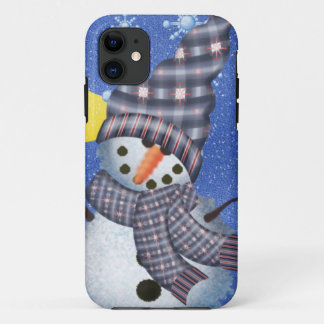 Snowman Crescent Moon and Snowflake iPhone 11 Case