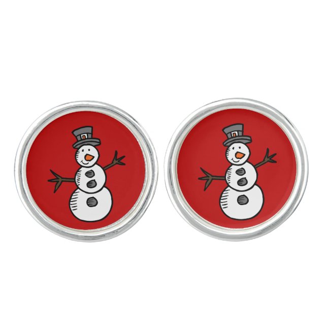 Snowman Cufflinks (Front)
