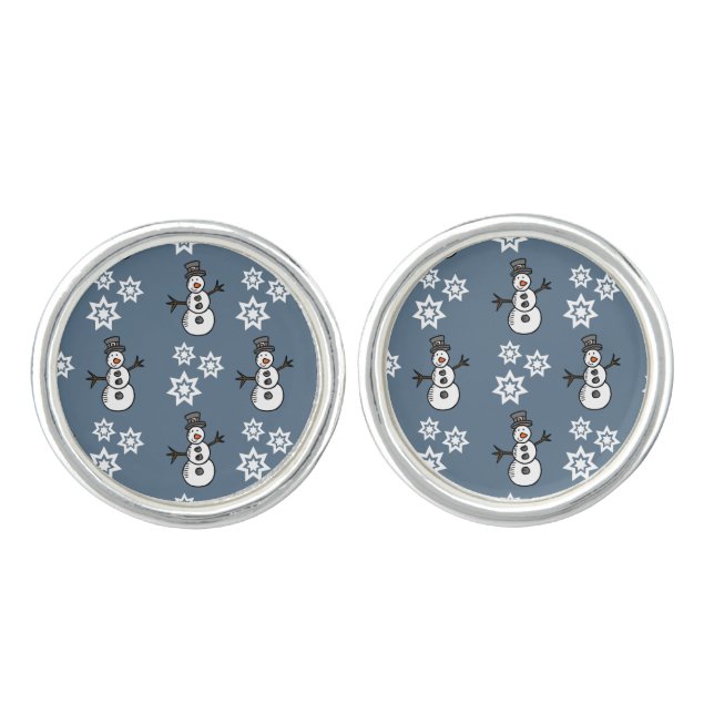 Snowman Cufflinks (Front)