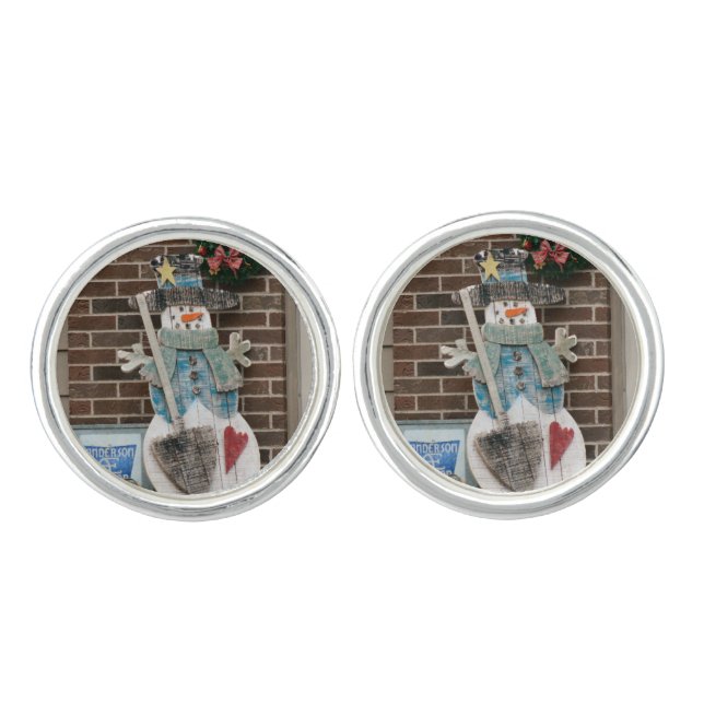 Snowman Cufflinks (Front)