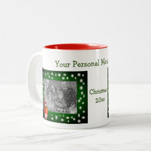 Snowman Cute Christmas Holiday Photo Two-Tone Coffee Mug