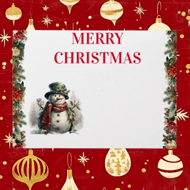 Snowman Cute Christmas Wishes Paper Napkin (Creator Uploaded)