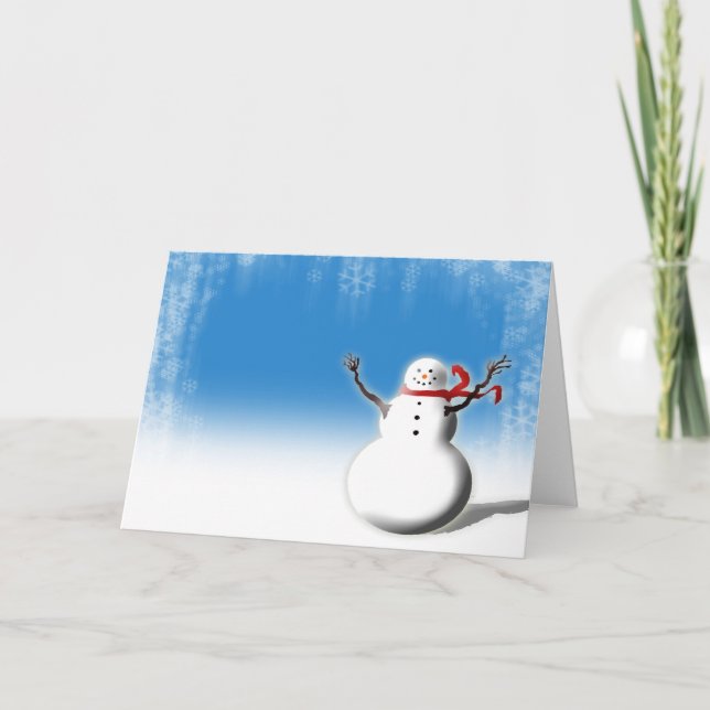 Snowman Cute Christmas Xmas Holidays Blank Inside  Holiday Card (Front)