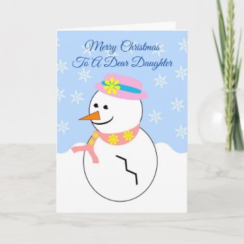 Snowman Daughter Christmas Holiday Card by justbyjuliecards at Zazzle