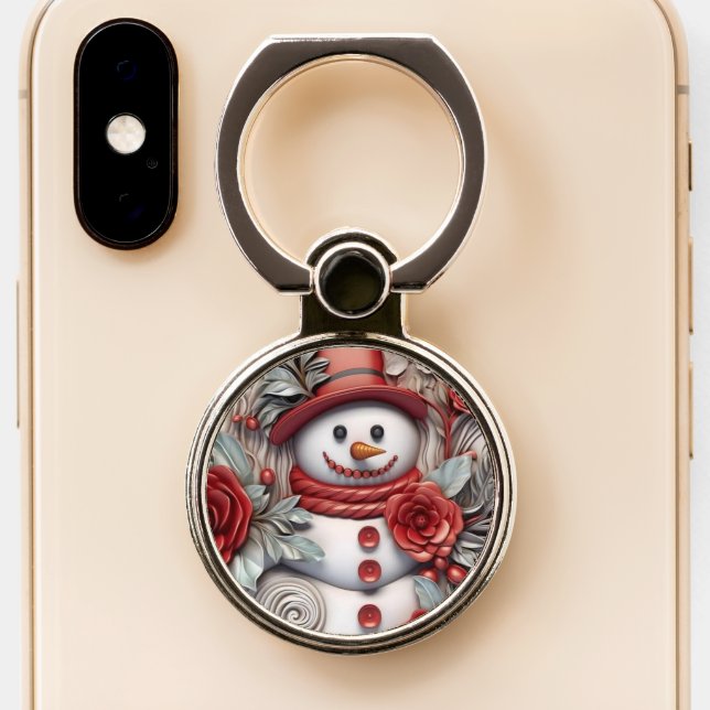 Snowman decor phone ring stand (Close Up)