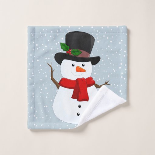 Snowman Design Bath Towel Set | Zazzle