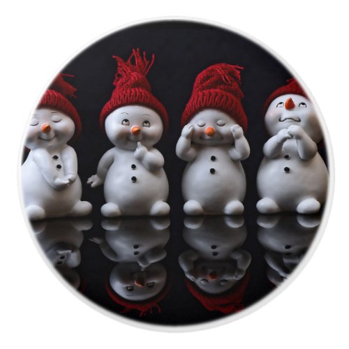 Snowman Design Ceramic Knob