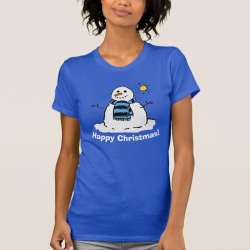 Snowman Design Christmas T_Shirt