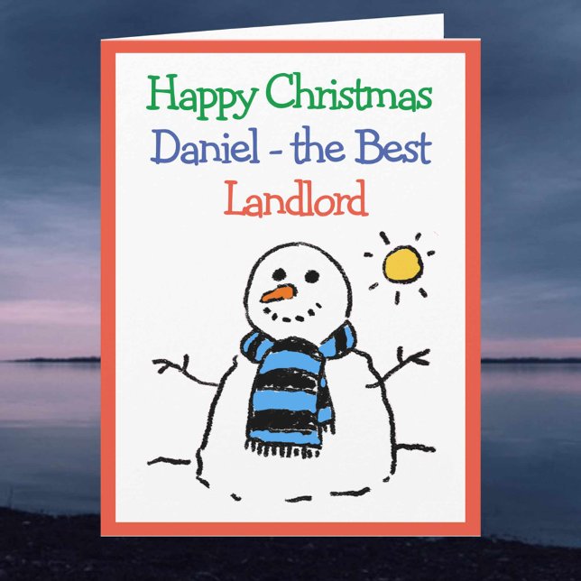 Snowman Design Happy Christmas to a Landlord Card (Creator Uploaded)