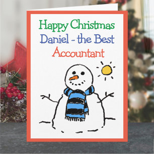 Snowman Design Happy Christmas to an Accountant Card