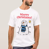 Snowman Design with Greeting. Christmas T-Shirt