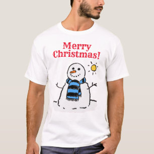 Snowman Design with Greeting. Christmas T-Shirt