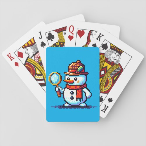 Snowman Detective 8_Bit Winter Mystery Playing Cards