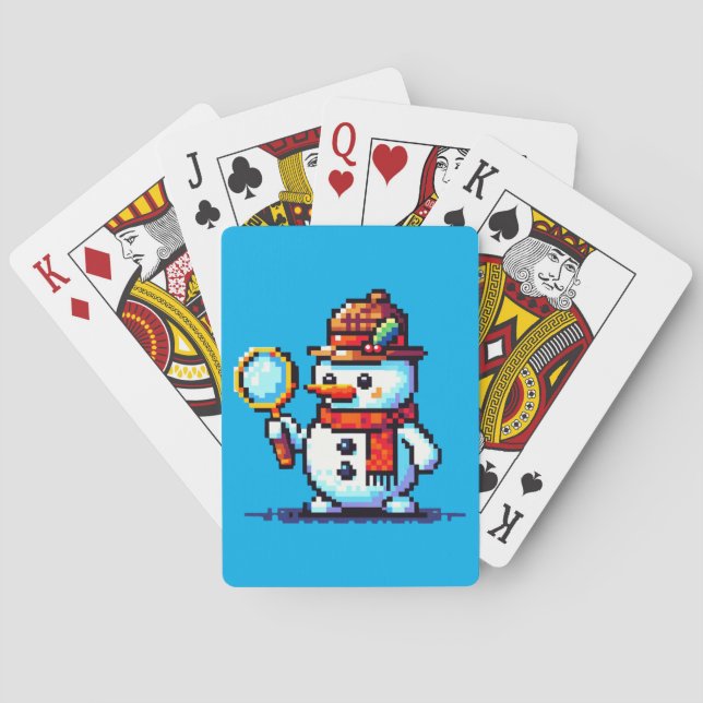Snowman Detective: 8-Bit Winter Mystery Poker Cards (Back)