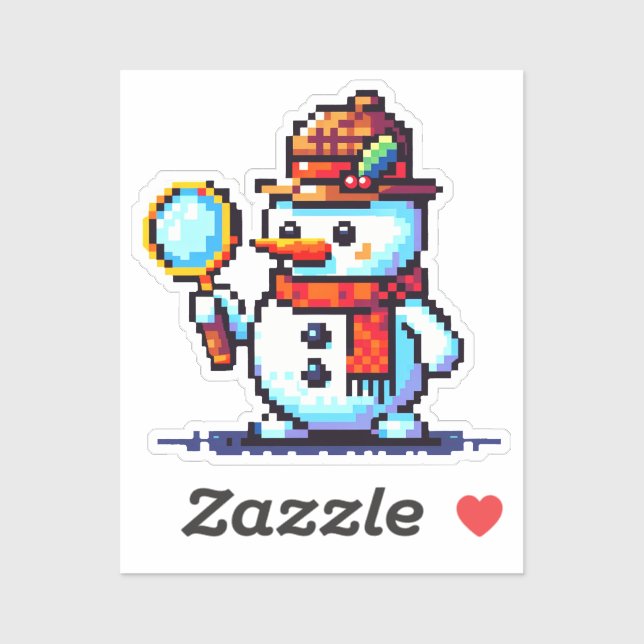 Snowman Detective: 8-Bit Winter Mystery Sticker (Sheet)