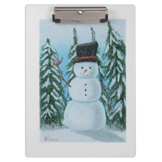snowman digital painting clipboard