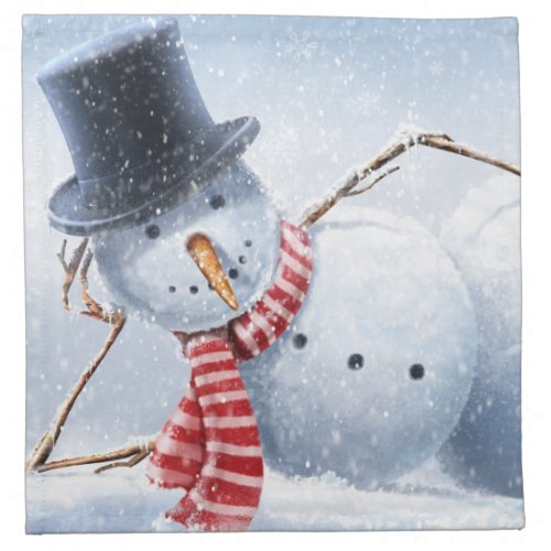 Snowman dinner napkins set of 4