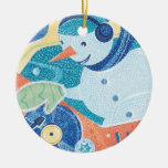 Snowman Dj Holiday Dance Party Ceramic Ornament at Zazzle