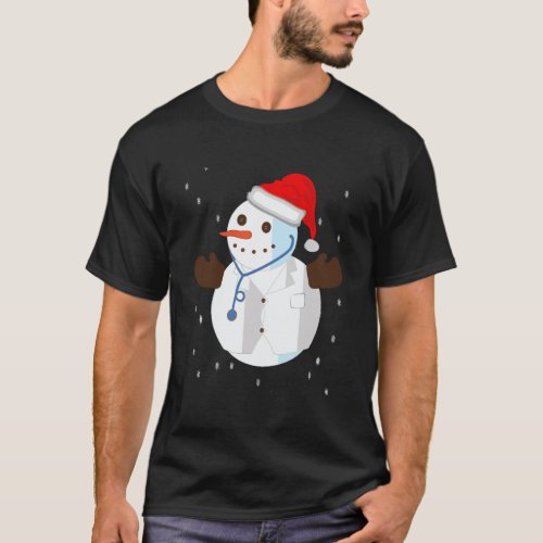 Snowman Doctor Funny Hospital Coat Christmas Xmas  T_Shirt
