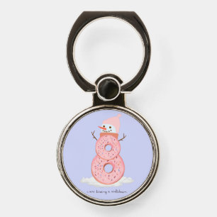 snowman donut phone ring stand