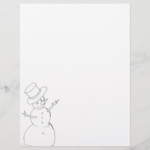 snowman drawing letterhead