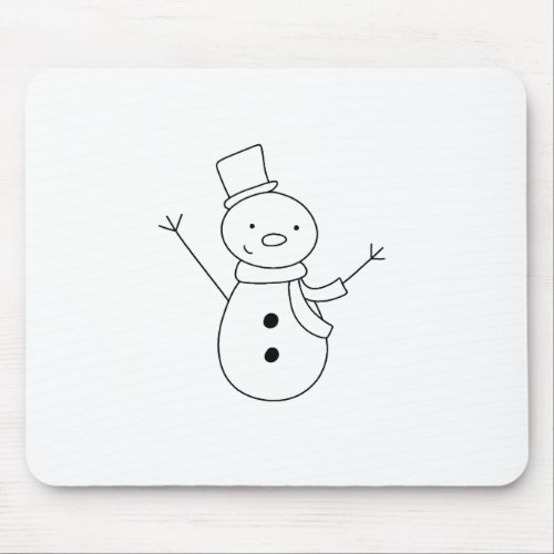 Snowman Drawing Mouse Pad