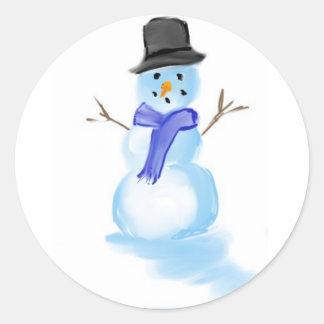 snowman drawing on sticker