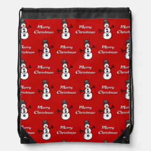 Snowman Drawstring Bag