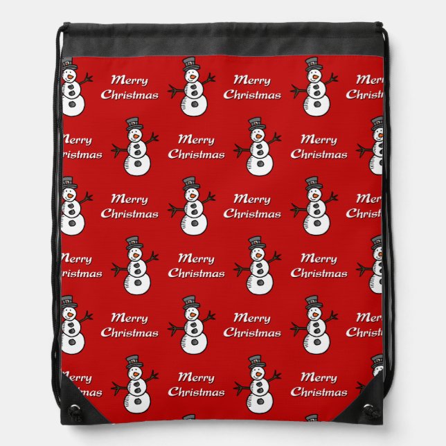 Snowman Drawstring Bag (Front)